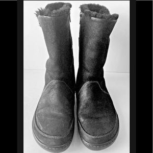 Birkenstock Westford Shearling Suede Leather Boots Black MISSING INSOLES 9.5-10
